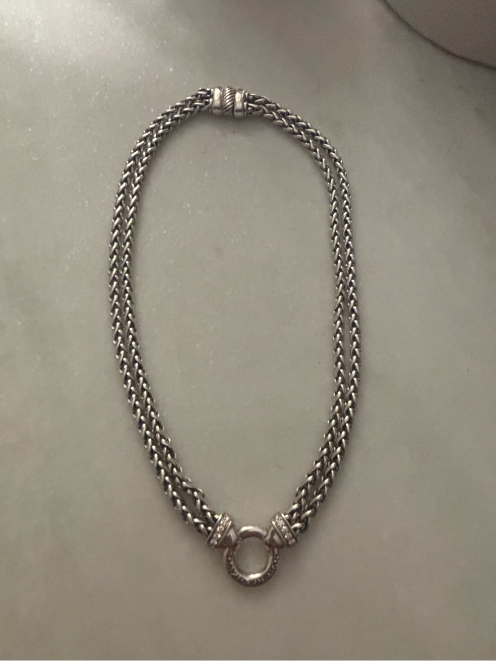 David Yurman Double Wheat Chain Necklace with Diamonds